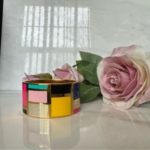 Kate spade color block gold tone cuff bracelet